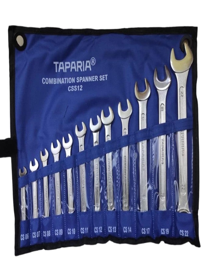 Taparia Combination Spanner Set 12pc Wrench Chrome Vanadium CSS12 - Image 1